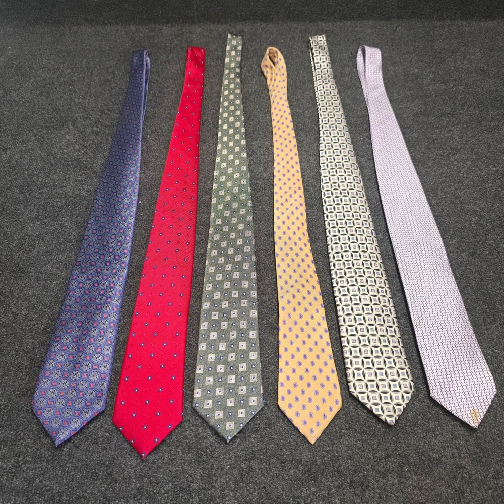 Designer Silk Tie Lot 6pc Ermenegildo Zegna Charles Tyrwhitt Robert Talbott